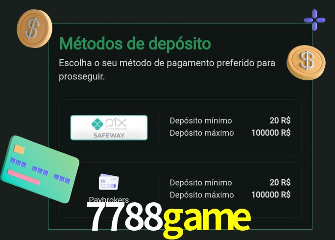 O cassino 7788game oferece uma grande variedade de métodos de pagamento